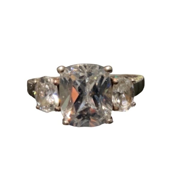 Avon Sterling Silver 925 Ring Size 9 Faceted Glass Vintage - Picture 3 of 12